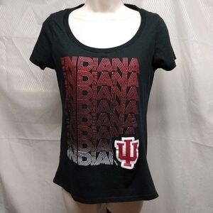 Indiana University Junior Tee, M 7/9,  Black red letters, pre-owned